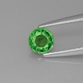 Granada Tsavorita Verde Natural 0.42ct, Corte Redondo, VVS-VS