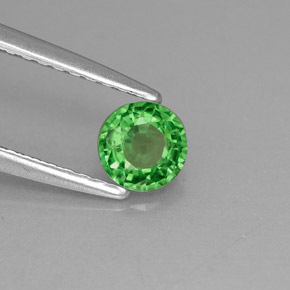 Granada Tsavorita Verde Natural 0.42ct, Corte Redondo, VVS-VS