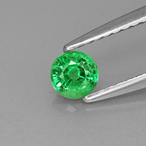 Granada tsavorita verde natural 0,30ct, corte redondo, VS