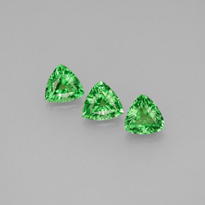 Pedras preciosas de granada tsavorita verde natural de  ct, trillion, VVS-VS