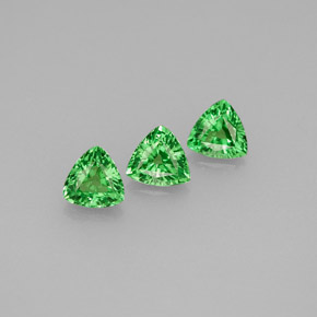 Pedras preciosas de granada tsavorita verde natural de  ct, trillion, VVS-VS