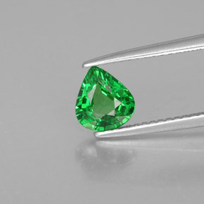 Granada tsavorita verde natural 0,94ct, formato de pêra, VS