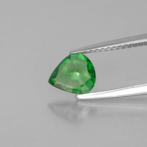 Granada tsavorita verde natural 0,94ct, formato de pêra, VS