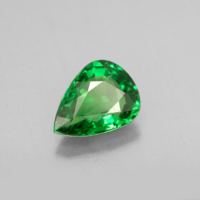 Granada tsavorita verde natural 1,05ct, formato de pêra, VS-SI