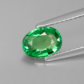 Granada tsavorita verde natural 1,07ct, corte oval, VVS