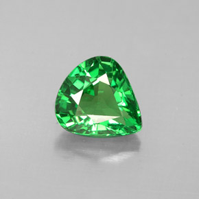 Granada tsavorita verde natural 1,07ct, formato de pêra, VVS-VS