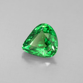 Granada tsavorita verde natural 1,07ct, formato de pêra, VVS-VS