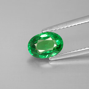 Granada Tsavorita Verde cromado Natural 1.37ct, Corte Oval, VS