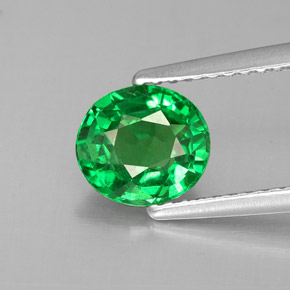 Granada tsavorita verde natural 1,30ct, corte oval, VS