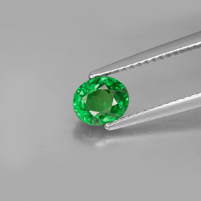 Granada Tsavorita Verde cromado Natural 1.03ct, Corte Oval, VS