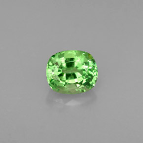 Granada tsavorita verde natural 0,88ct, almofada cortada, VS