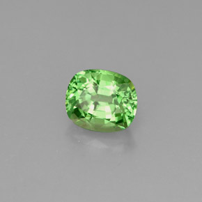 Granada tsavorita verde natural 0,88ct, almofada cortada, VS