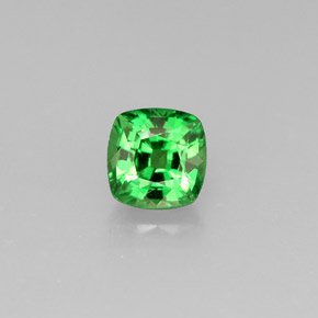 Granada tsavorita verde natural 0,76ct, almofada cortada, VVS-VS