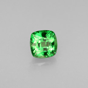 Granada tsavorita verde natural 0,76ct, almofada cortada, VVS-VS