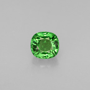 Granada tsavorita verde natural 0,76ct, almofada cortada, VS