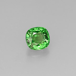 Granada tsavorita verde natural 0,76ct, almofada cortada, VS