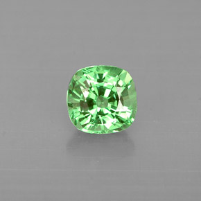 Granada tsavorita verde natural 0,54ct, almofada cortada, VS