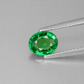 Granada tsavorita verde natural 1,12ct, corte oval, VVS-VS