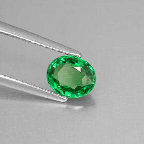 Granada tsavorita verde natural 1,12ct, corte oval, VVS-VS