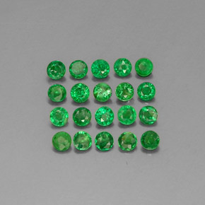 Pedras preciosas de granada tsavorita verde natural de  ct, corte redondo, VVS-VS