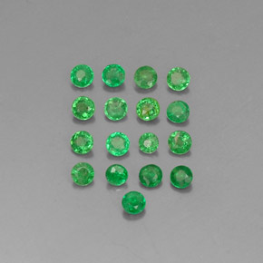 Pedras preciosas de granada tsavorita verde natural de  ct, corte redondo, VVS-VS