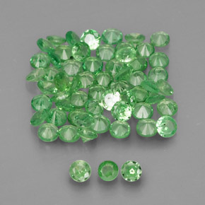 Pedras preciosas de granada tsavorita verde natural de  ct, corte redondo, VVS-VS