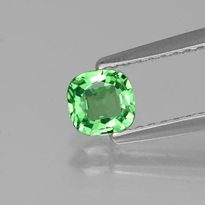 Granada tsavorita verde natural 0,44ct, almofada cortada, VVS-VS