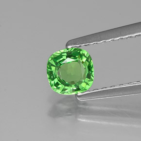 Granada tsavorita verde natural 0,48ct, almofada cortada, VVS-VS
