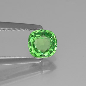 Granada tsavorita verde natural 0,48ct, almofada cortada, VVS-VS
