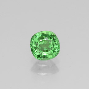 Granada tsavorita verde natural 0,48ct, almofada cortada, VS