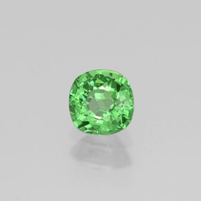 Granada tsavorita verde natural 0,48ct, almofada cortada, VS