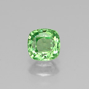 Granada tsavorita verde natural 0,50ct, almofada cortada, VS