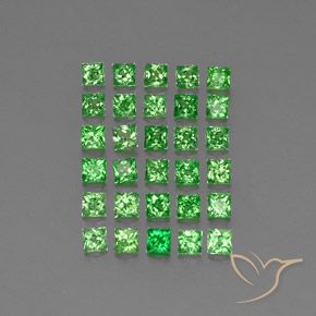 Pedras preciosas de Granada Tsavorita Verde médio natural de 2.38 ct, Quadrado, VVS-VS
