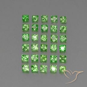 Pedras preciosas de Granada Tsavorita verde vivo natural de 2.66 ct, Quadrado, VVS-VS