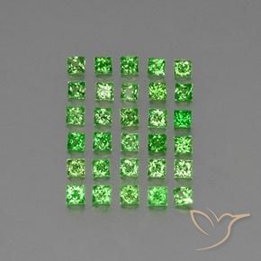 Pedras preciosas de Granada Tsavorita Verde claro natural de 2.42 ct, Quadrado, VVS-VS