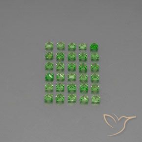 Pedras preciosas de Granada Tsavorita verde vivo natural de 2.77 ct, Quadrado, VVS-VS