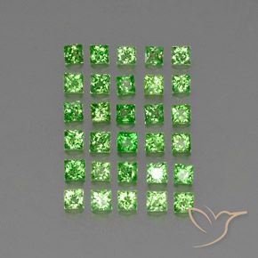 Pedras preciosas de Granada Tsavorita verde vivo natural de 2.67 ct, Quadrado, VVS-VS