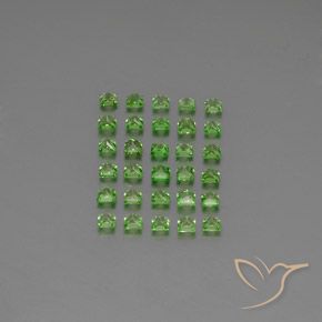 Pedras preciosas de Granada Tsavorita verde vivo natural de 2.67 ct, Quadrado, VVS-VS