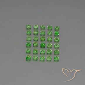 Pedras preciosas de Granada Tsavorita verde vivo natural de 2.74 ct, Quadrado, VVS-VS