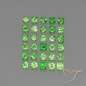 Pedras preciosas de Granada Tsavorita verde elétrico natural de 2.96 ct, Quadrado, VVS-VS