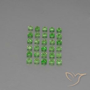 Pedras preciosas de Granada Tsavorita verde elétrico natural de 2.96 ct, Quadrado, VVS-VS