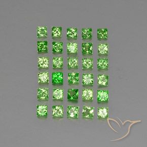 Pedras preciosas de Granada Tsavorita Verde claro natural de 2.54 ct, Quadrado, VVS-VS