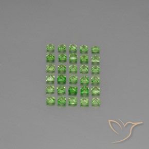 Pedras preciosas de Granada Tsavorita Verde claro natural de 2.54 ct, Quadrado, VVS-VS