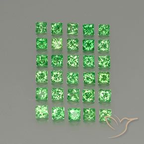 Pedras preciosas de Granada Tsavorita Verde claro natural de 2.81 ct, Quadrado, VVS-VS