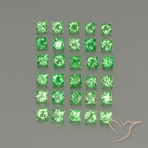Pedras preciosas de Granada Tsavorita Verde claro natural de 2.57 ct, Quadrado, VVS-VS