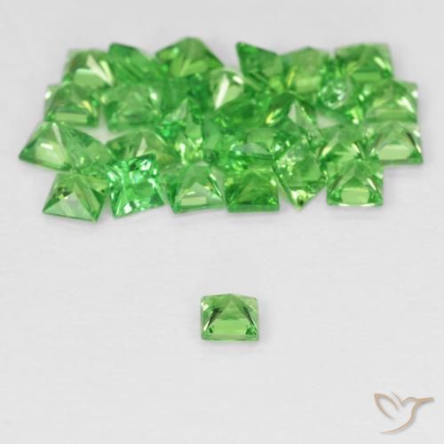 Pedras preciosas de Granada Tsavorita Verde claro natural de 2.41 ct, Quadrado, VVS-VS