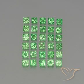 Pedras preciosas de Granada Tsavorita verde elétrico natural de 2.36 ct, Quadrado, VVS-VS