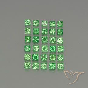 Pedras preciosas de Granada Tsavorita verde elétrico natural de 2.79 ct, Quadrado, VVS-VS