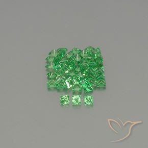 Pedras preciosas de Granada Tsavorita Verde claro natural de 2.37 ct, Quadrado, VVS-VS