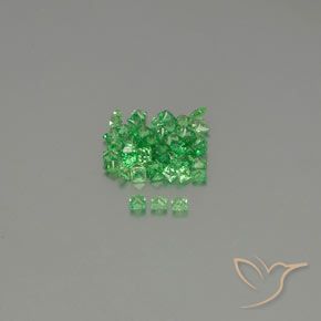 Pedras preciosas de granada tsavorita verde natural de 2,13 ct, quadrado, VVS-VS